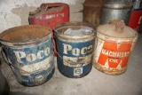 Macmillen oil can - (2) POCO buckets