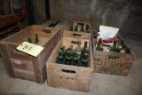 (6) Wood crates w/ bottles