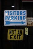 Visitors Parking & Not An Exit signs