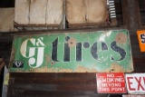 G&J Tires porcelain sign
