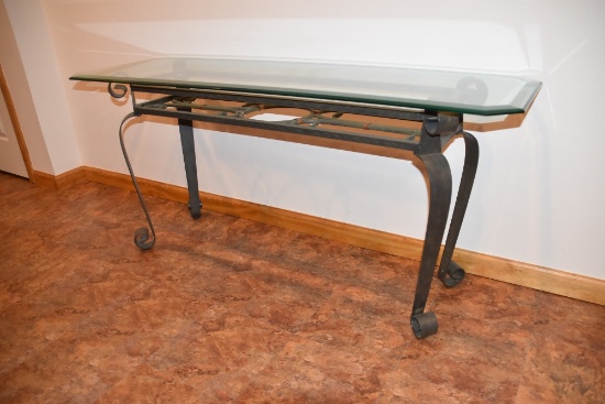 Glass-Top Foyer Table