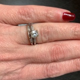 14kt white gold and diamond engagement ring