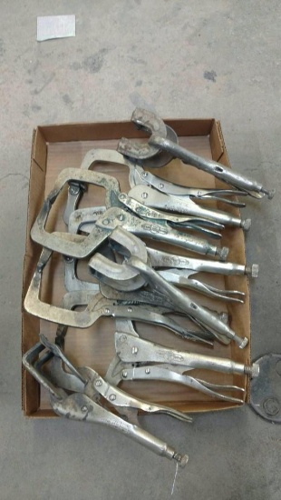 Assorted welding clamps.