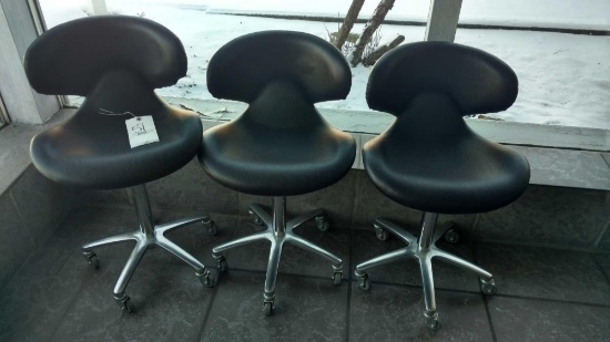 3 Rolling Technician Chairs