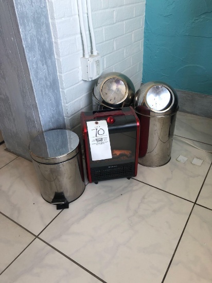 3 Trash Cans & Comfort Zone Heater