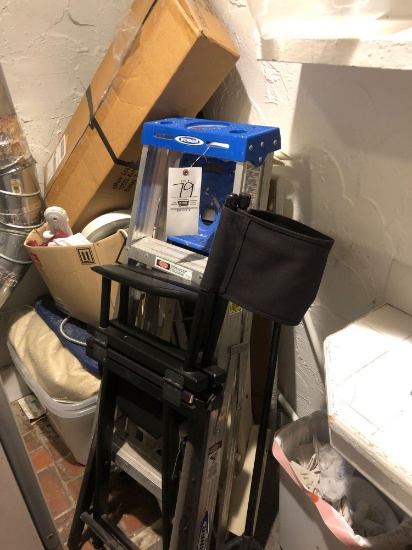 Assorted Ladders, Radio & Detergents
