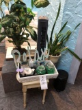 Stand, Assorted Used Scrubs, Relax Sign & Heater