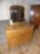 Oak Two Over Two Curved Front Dresser with Mirror