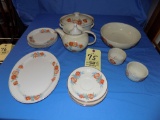 Hall China, Teapot Platter Assorted Dishes