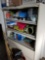 Metal cabinet and cleaning supplies