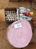 Roll of insulation, caulking, Great Stuff foam