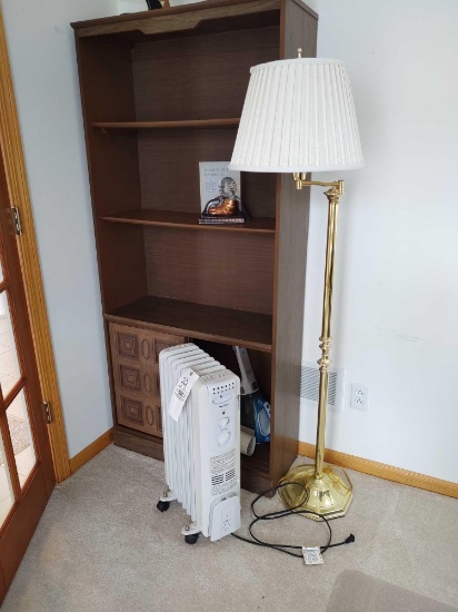 Floor Lamp, Heater, Bookcase