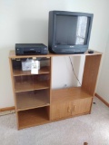 Entertainment Center, GE VHS Player, Sony TV