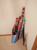 Assorted Hangers, Rugs, Wrapping Paper