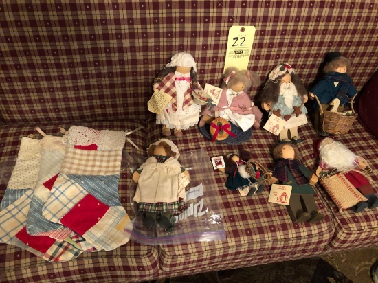 8 Lizzie High dolls - 3 old stockings