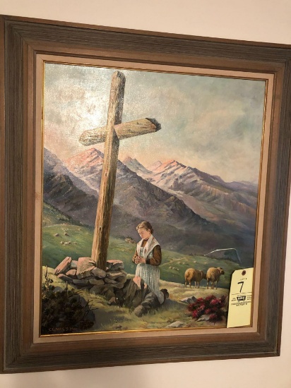 Oil on canvas original Claire S. Moe - 29.5" X 33.5" Frame