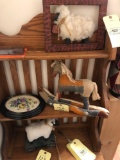 2 signed sheep - horse - doll