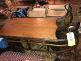 Sleigh style oak coffee table 56