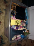 Router, tote of misc. decor and Knick knacks