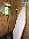 Floor lamp-ironing board
