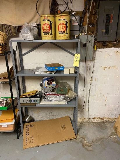 Metal Shelf & Contents (2 Chip Tins)