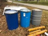 (3) metal barrels