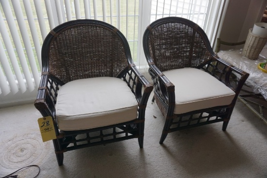 (2) Wicker-back chairs