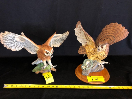 Franklin mint ceramic owls