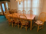 Amish-Made Oak Table and Chairs