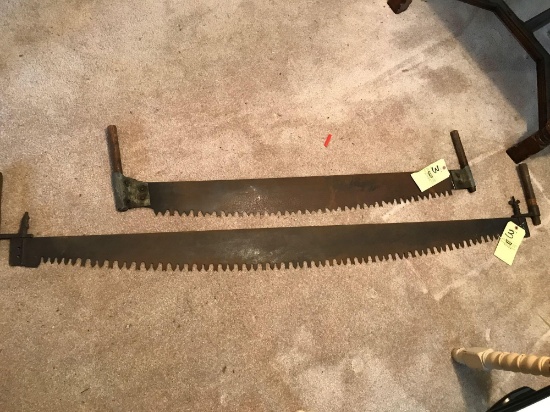 (2) two man saws 52" and 76"