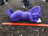 Concrete purple mermaid statue