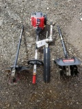 Troybilt trimmer with tiller and hedge trimmer attachments
