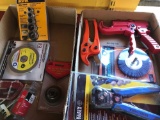 Snips, bolt grip, grinding wheel, wire strippers