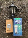 Electrical switch box, outdoor light, water filter