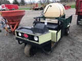 Cushman utility cart with sprayer set up