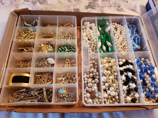 (2) Containers of Costume Jewelry