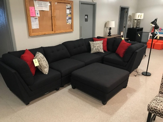 5 piece sectional sofa with ottoman with storage