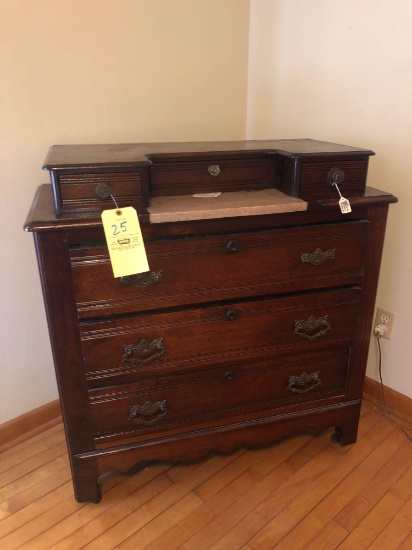 Split top dresser with marble insert