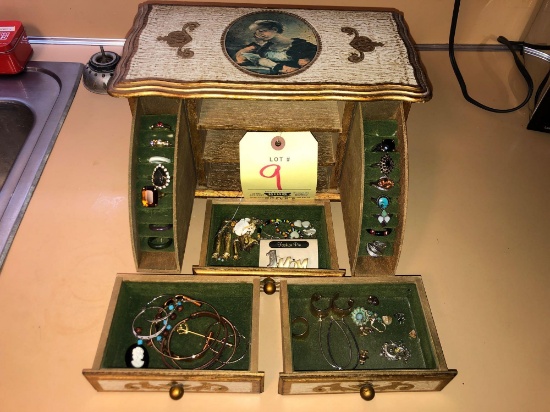 Jewelry Box, Costume Jewelry, Rings