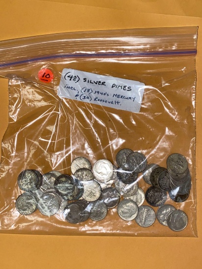 (48) Silver Dimes