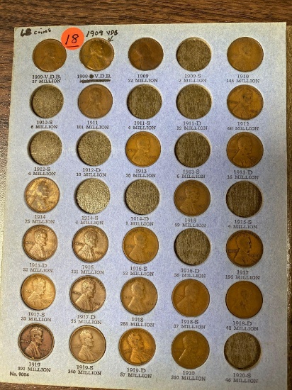 Folder with (68) Lincoln Wheat cents.