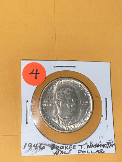 1946 Booker T. Washington commemorative silver half dollar.