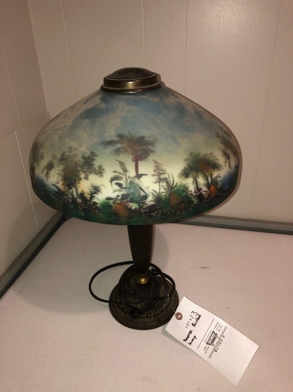 Reverse painted lamp