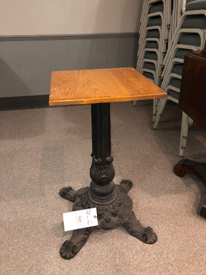 Oak top table w/ cast-iron base