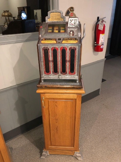 Late Mills FOK vender front slot machine with stand