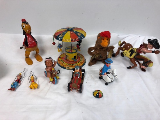 Vintage tin toys, Walt Disney character carousel