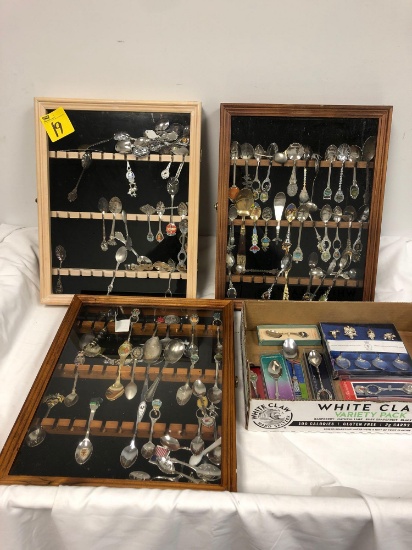 Three cases and one flat of collector spoons