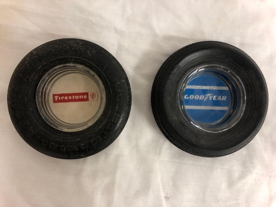 Firestone and Goodyear Tire ashtrays