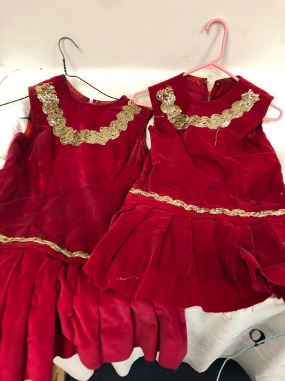 Two vintage velvet dresses