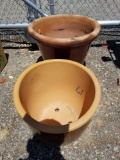 2 large flower pots, ceramic